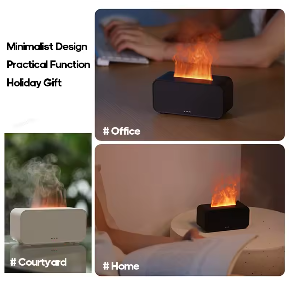 Ultrasonic Aroma Diffuser with Colorful Flame Effect